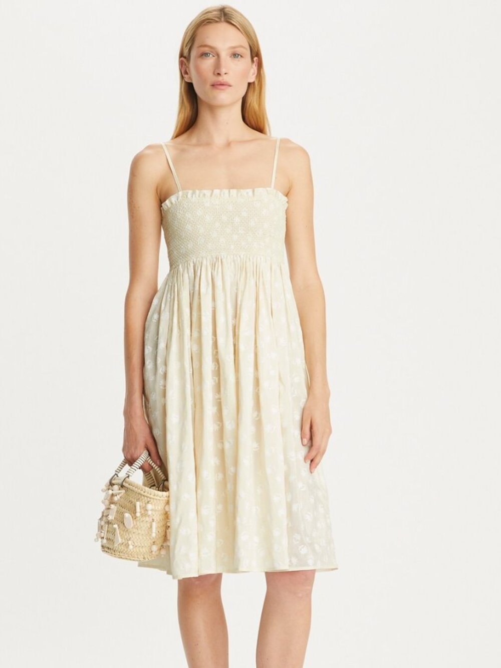 NWOT - TORY BURCH STRAPLESS SMOCKED SILK DRESS size 2